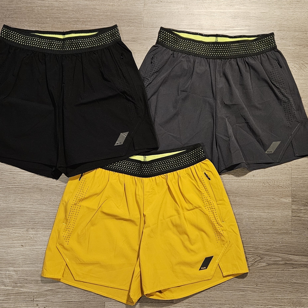 Men's Performance Shorts - Black, Gray, Yellow